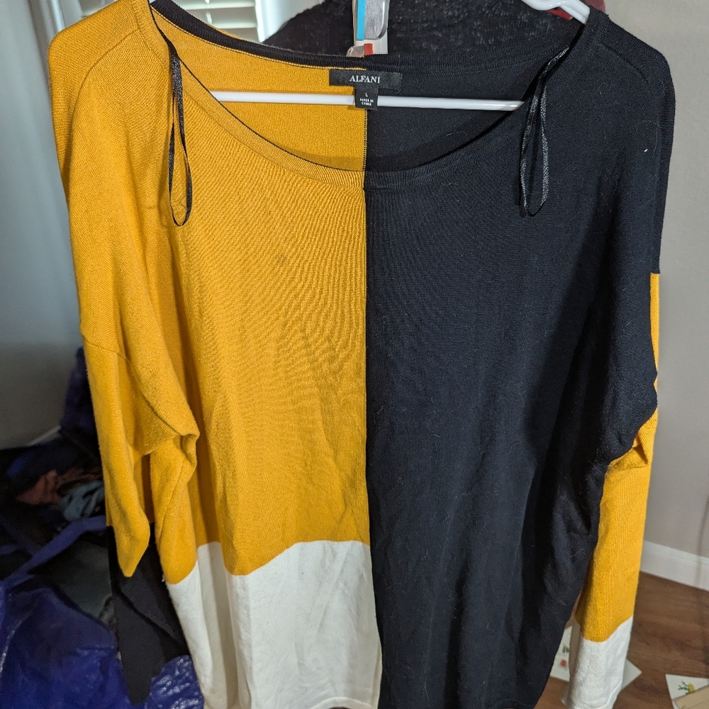 Alfani Color Block Sweater Size Large